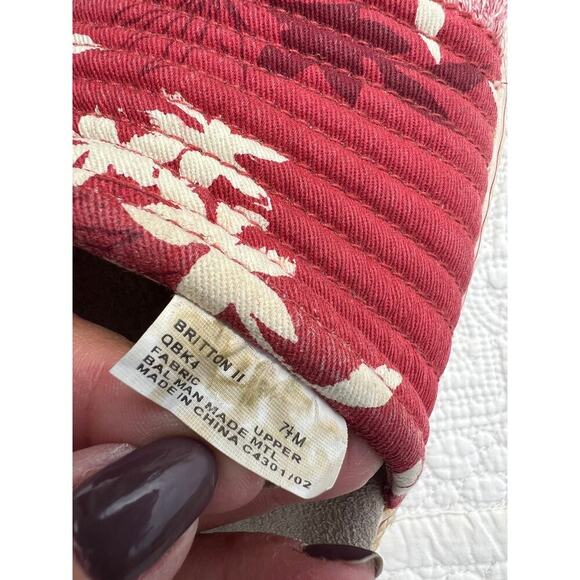 Bass Britton ll canvas red floral slip on platform sandal, women's size 7 1/2 - Picture 5 of 7